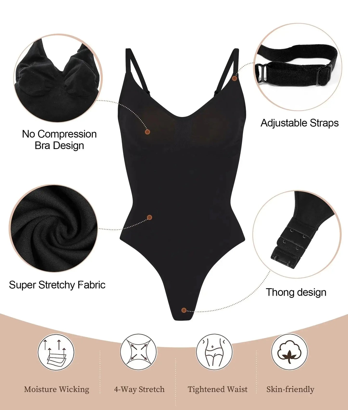 High Quality Elastic Bodysuit for Women Tummy Control Shapewear Seamless Sculpting Thong Body Shaper Slimmer Slimming Tank Top