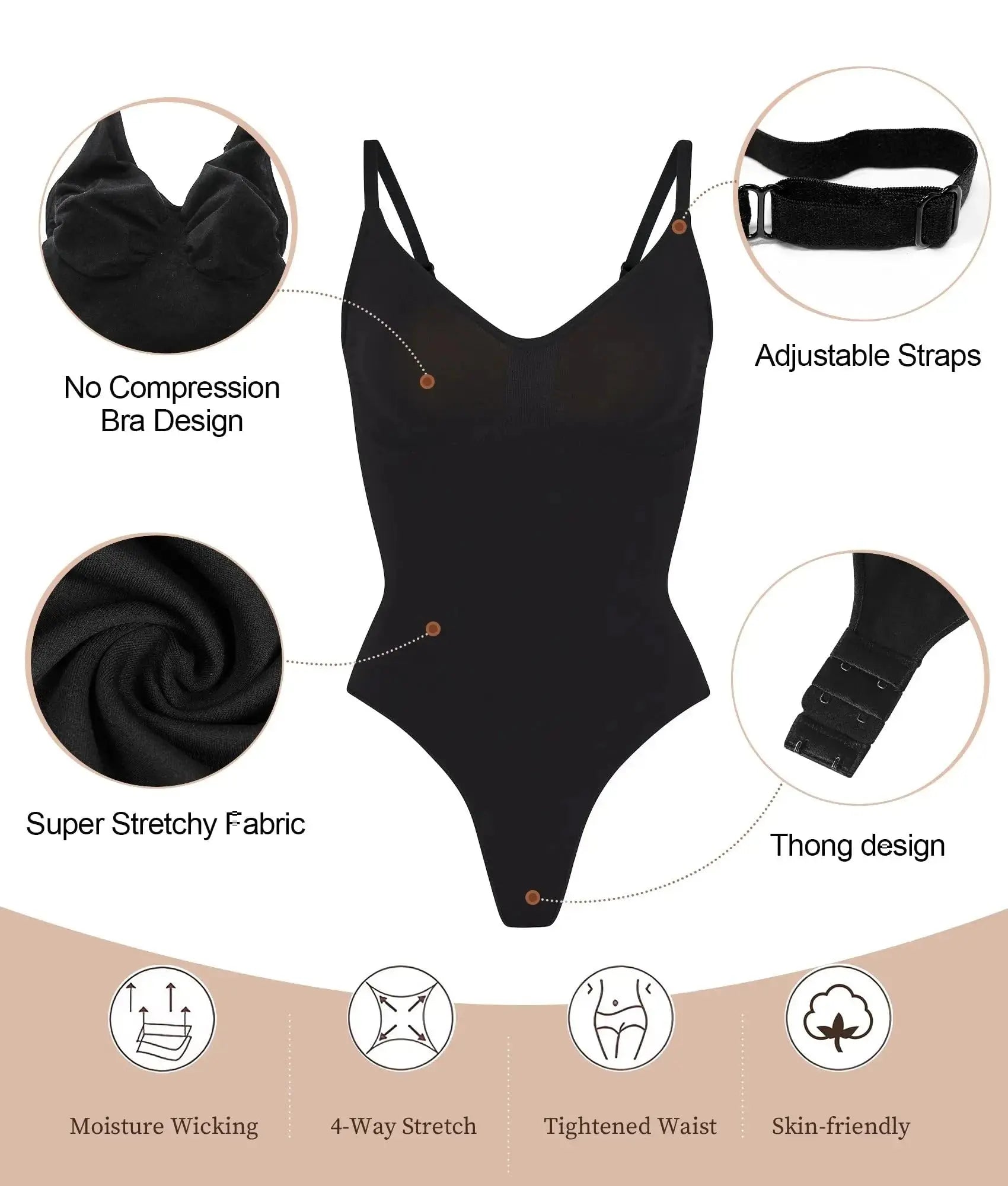 High Quality Elastic Bodysuit for Women Tummy Control Shapewear Seamless Sculpting Thong Body Shaper Slimmer Slimming Tank Top